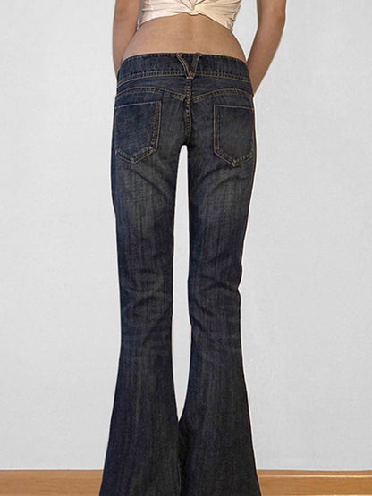 Low Rise Washed And Slimming Versatile Flare Jeans