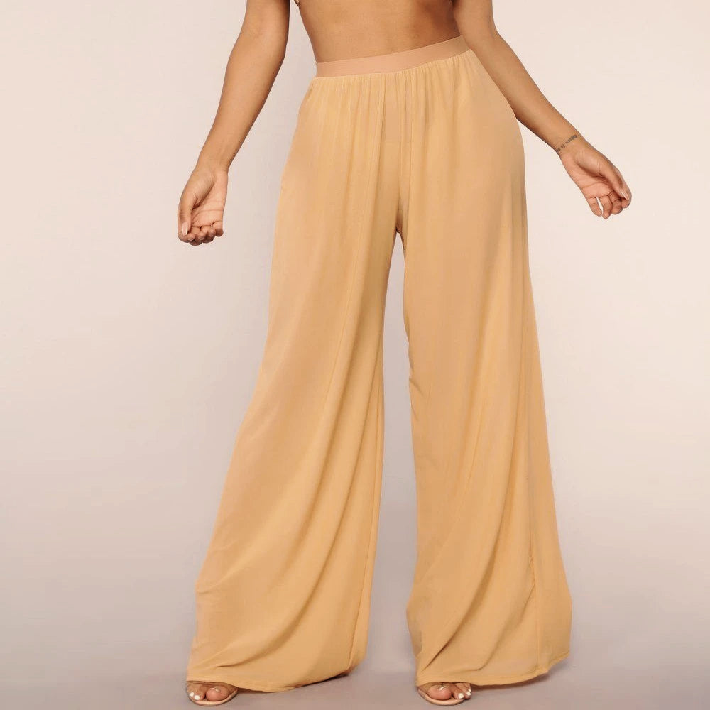 Sheer Mesh Wide Leg Beach Pant