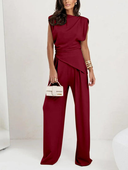 Sculpted Elegance Satin Co-Ord Set