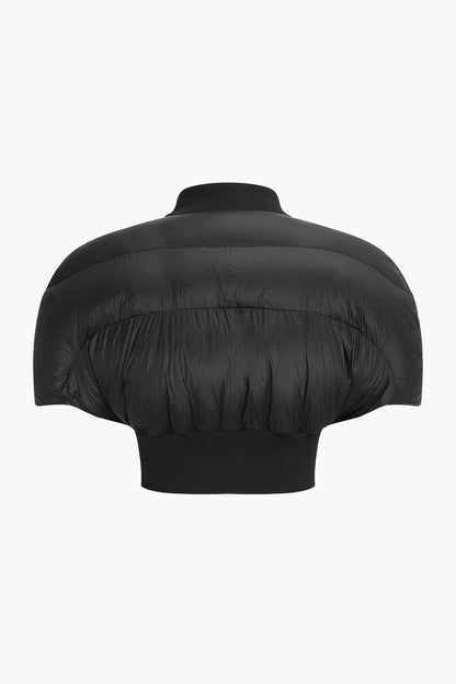 Padded Zipper Cropped Puffer