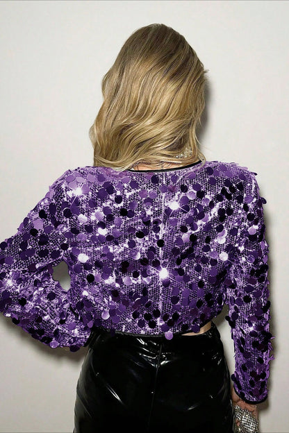 Silver Sequin Fashion Coat