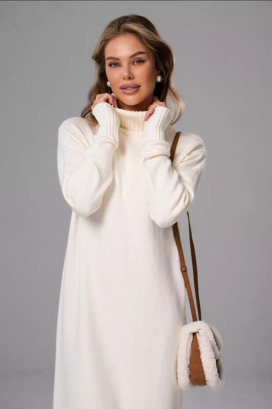 Loose Turtleneck Sweater Dress