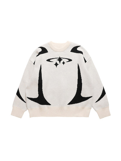 Star Jacquard Baggy Sweater