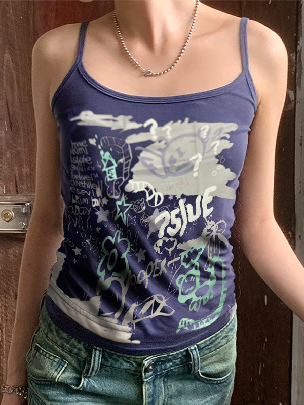 Street Graffiti Print Cami Top