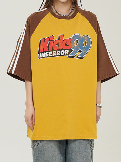 Raglan Sleeves Print Oversized Short Sleeve Tee