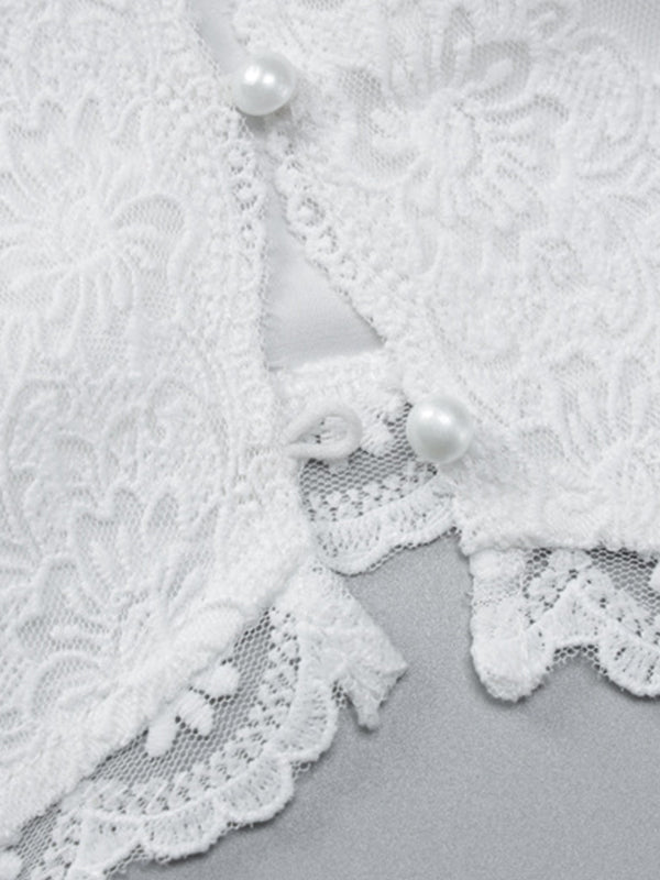 V Neck Lace Embroidery Cami Top