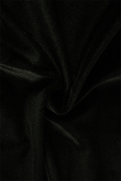 Velvet Puff Sleeve Square Neck Smocked Bust Contrast Trim Mini Dress