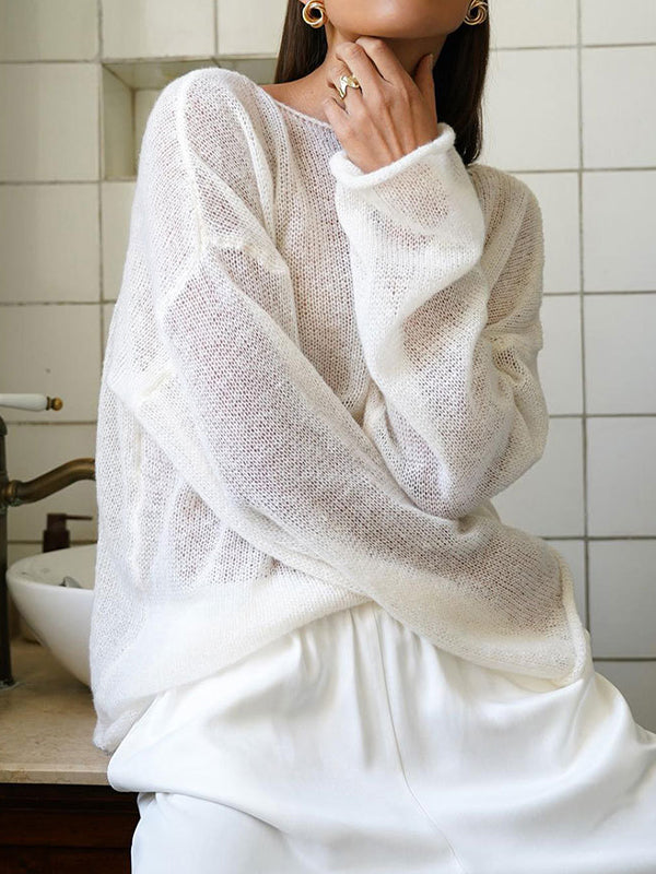 Bell Sleeve Hollow Knit Cardigan