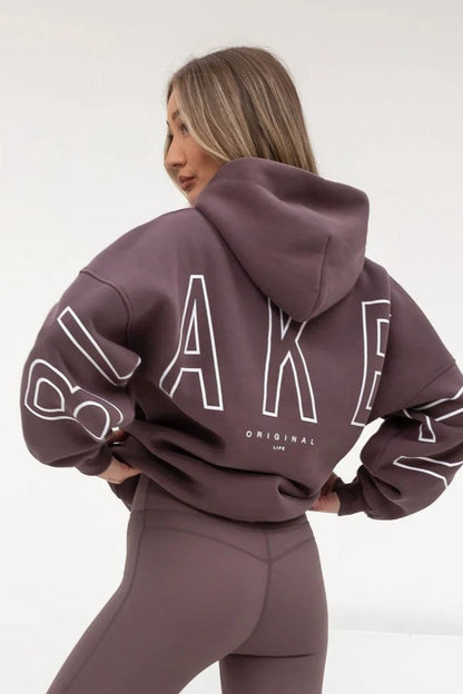 Printed Thick Loose Hoodie