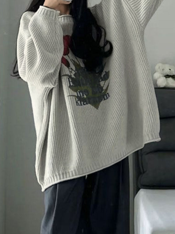 Tulip Jacquard Loose Sweater
