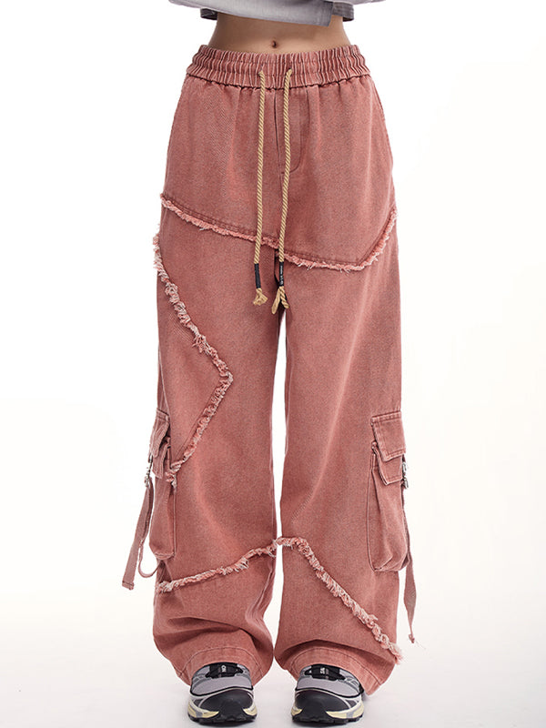 American high street flanging Cargo Jeans