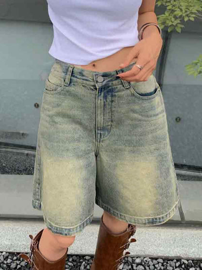 Distressed Loose Denim Shorts