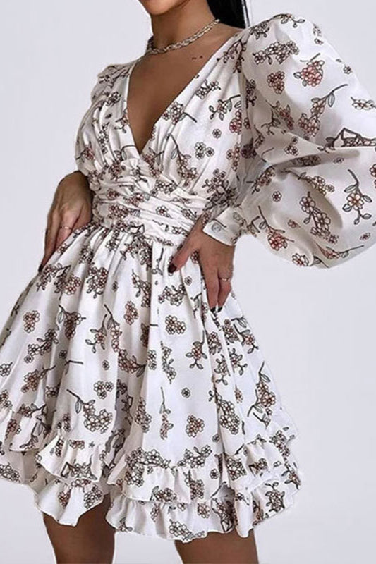 Floral Long Sleeve Party Dress