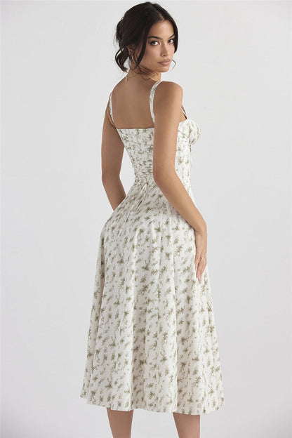 Elegant Halter Maxi Floral Dress