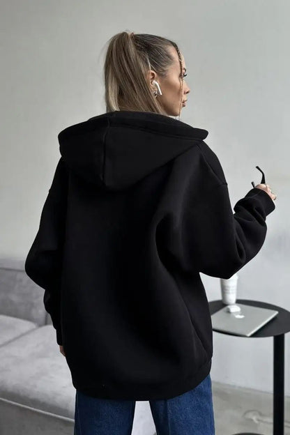 Solid Color Loose Street Style Hoodie