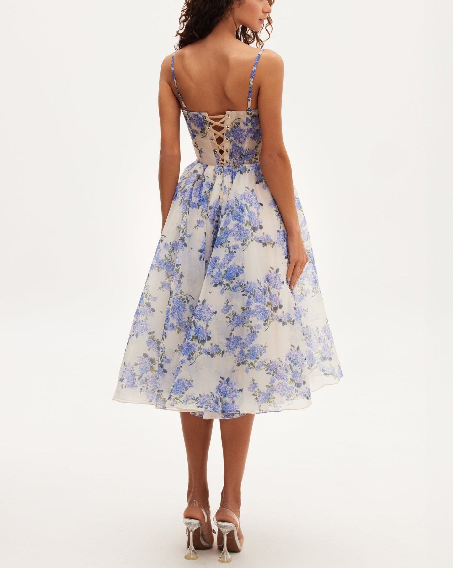 Hydrangea Haven - Dreamy Spaghetti Strap Midi Dress