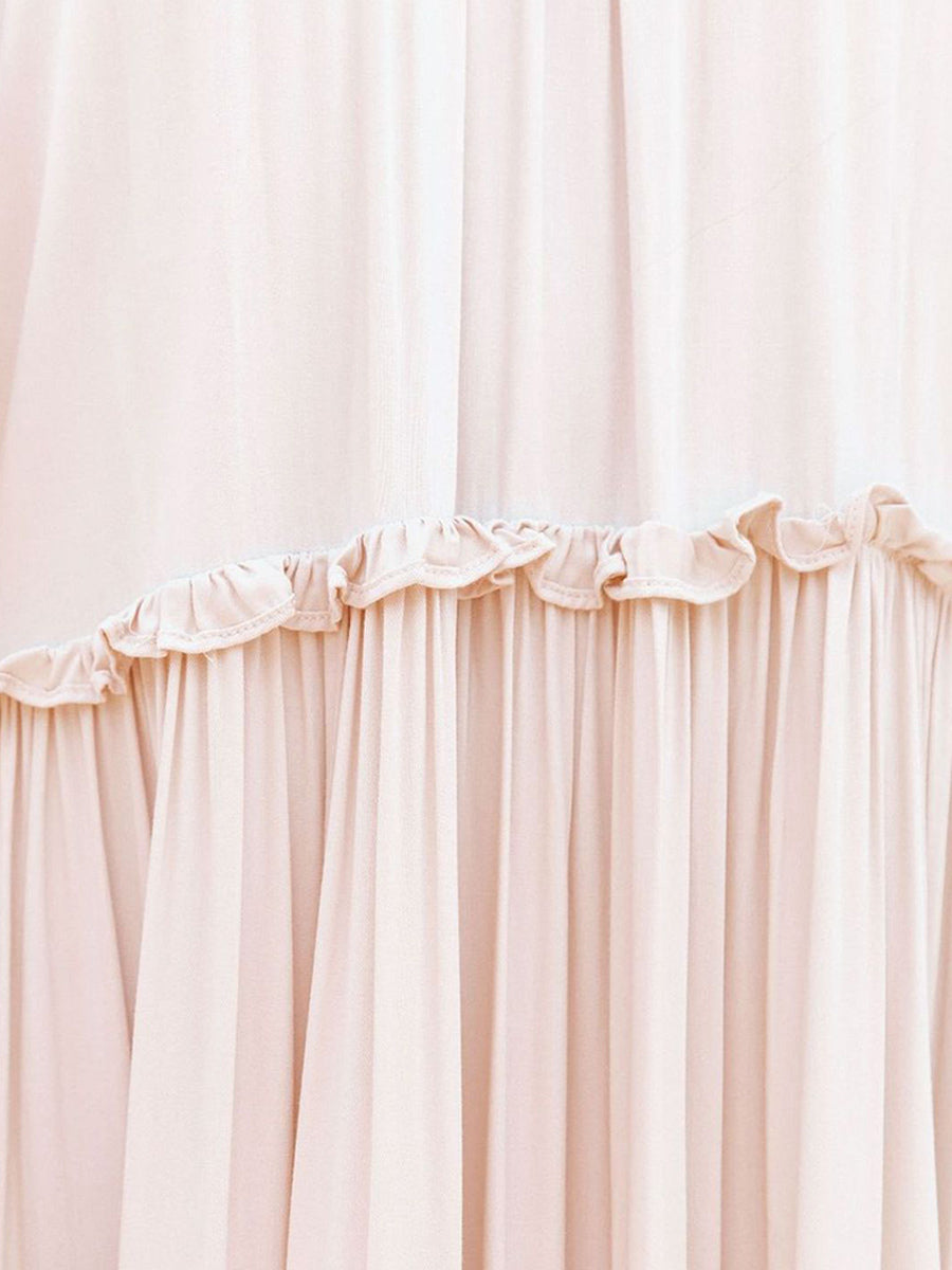 Maxi Dress Off The Shoulder Ruffles Trim Casual Summer Long Dresses