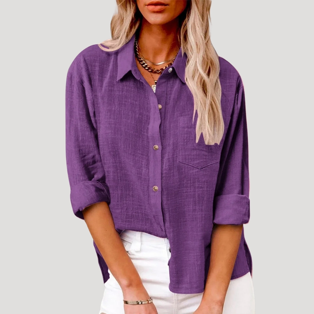 | Oversized cotton shirt in summer style