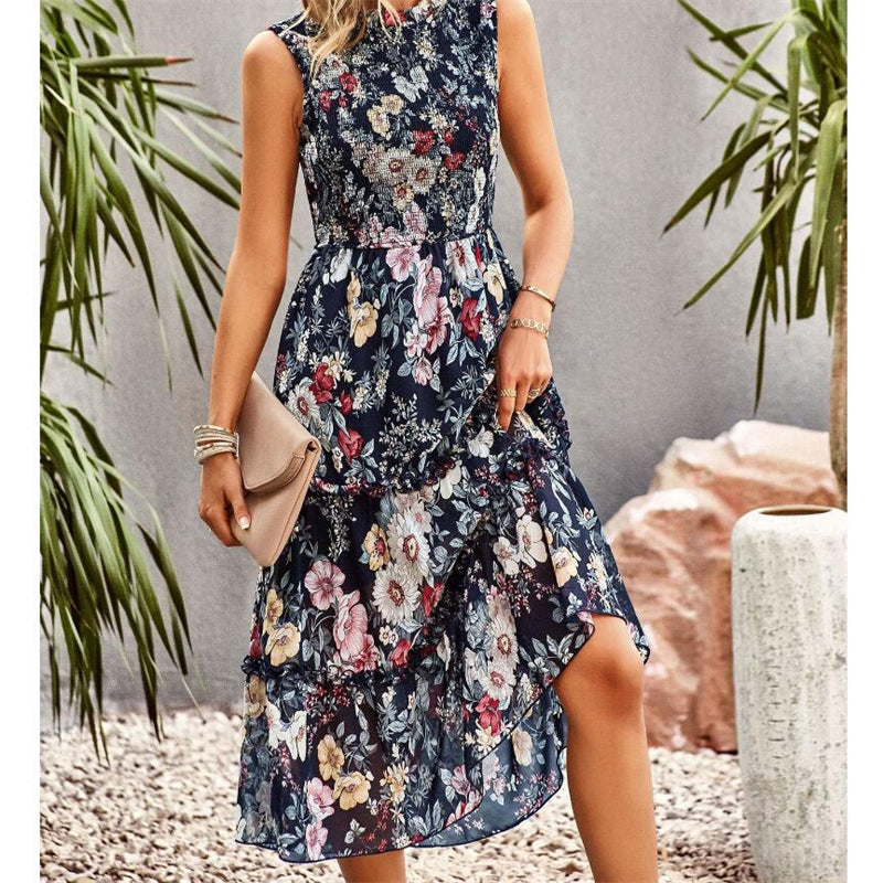 Sleeveless Floral Print Maxi Dress in Multiple Colors