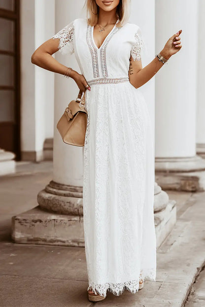 blue heart lace maxi dress