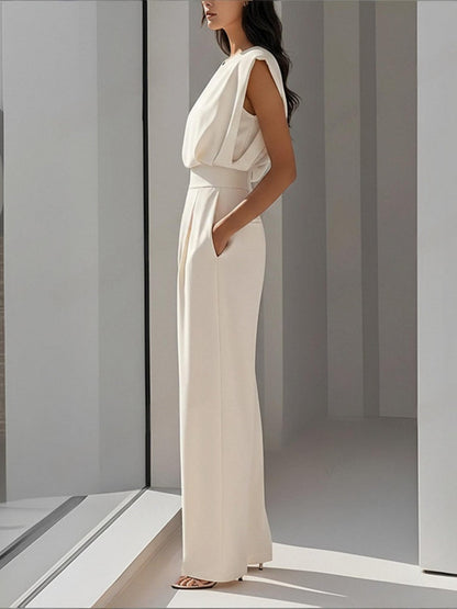 Sleeveless Waist Temperament Commuting Jumpsuits