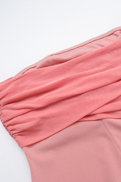Mesh Asymmetric Formal Dress