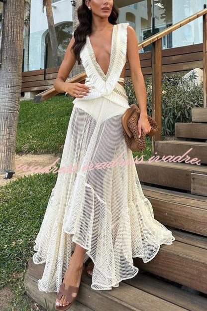Sexy Deep V Hollow Backless Strappy One-piece Bikini Swimsuit
