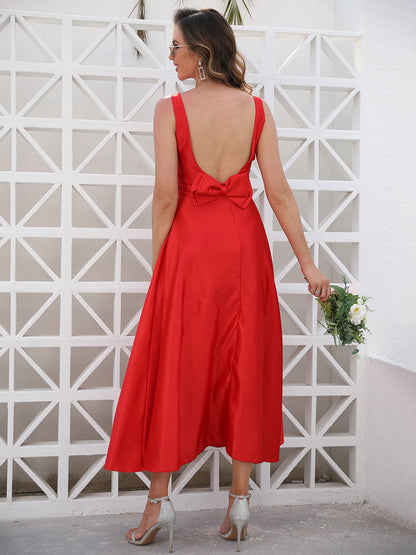 Sexy Sleeveless Midi Dress Vacation Dresses