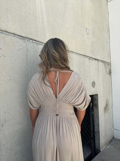 NEW SLIT V-NECK EFFORTLESS MAXI DRESS