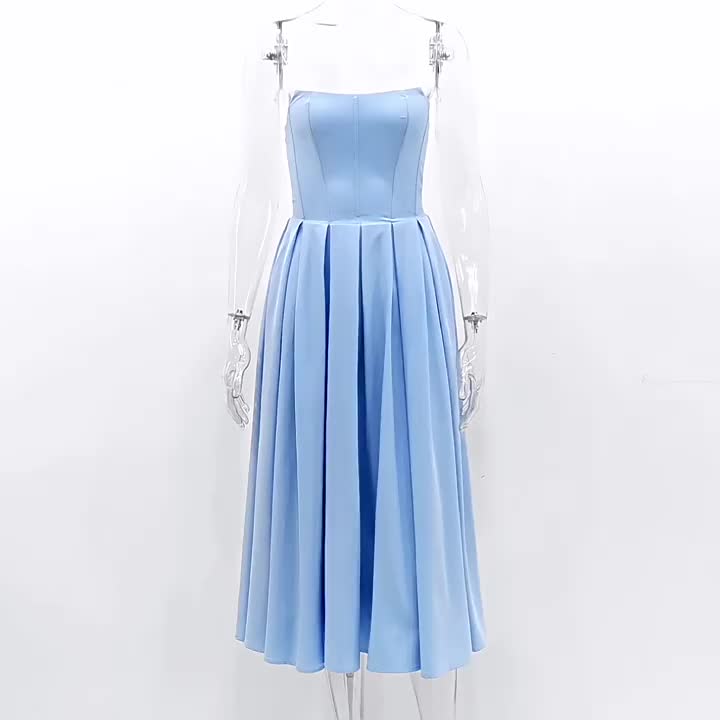 Party Dress Off The Shoulder Backless A-Line Elegant Midi Dress