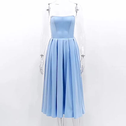 Party Dress Off The Shoulder Backless A-Line Elegant Midi Dress