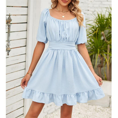 Stylish Square Neck Open Back Mini Dress in Vibrant Colors