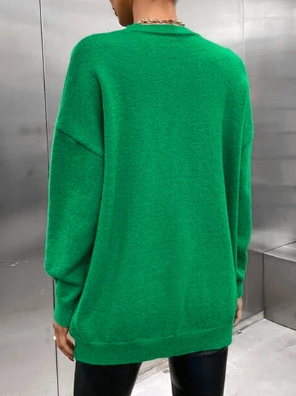 Contrast Color Letter Print Pull Over Sweater