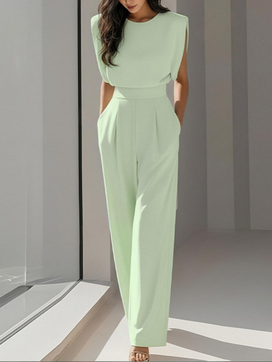Sleeveless Waist Temperament Commuting Jumpsuits