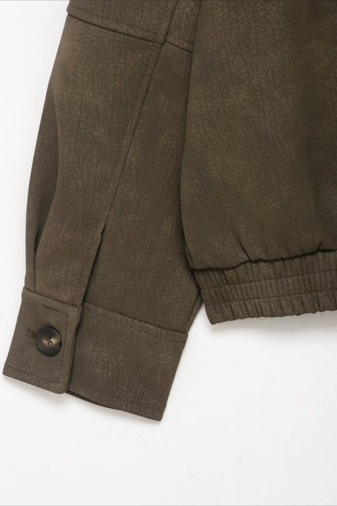 Faux Suede Removable Neckline Jacket