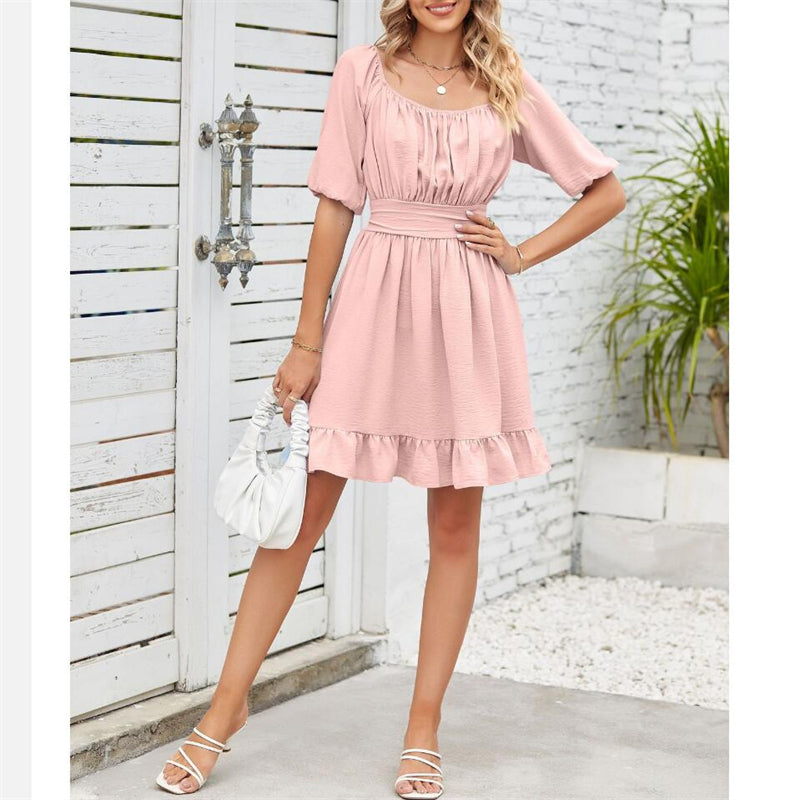 Stylish Square Neck Open Back Mini Dress in Vibrant Colors