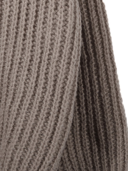 Solid Crew Neck Knit Sweater