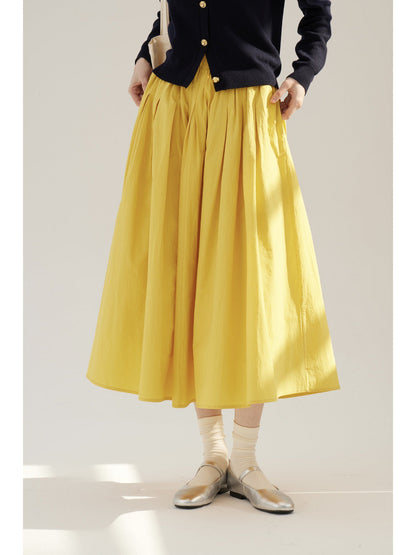 Solid Color Cotton Medium Elastic Straight Leg Trousers
