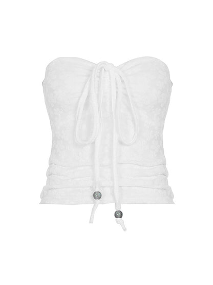 Drawstring Slim Bandeau Top
