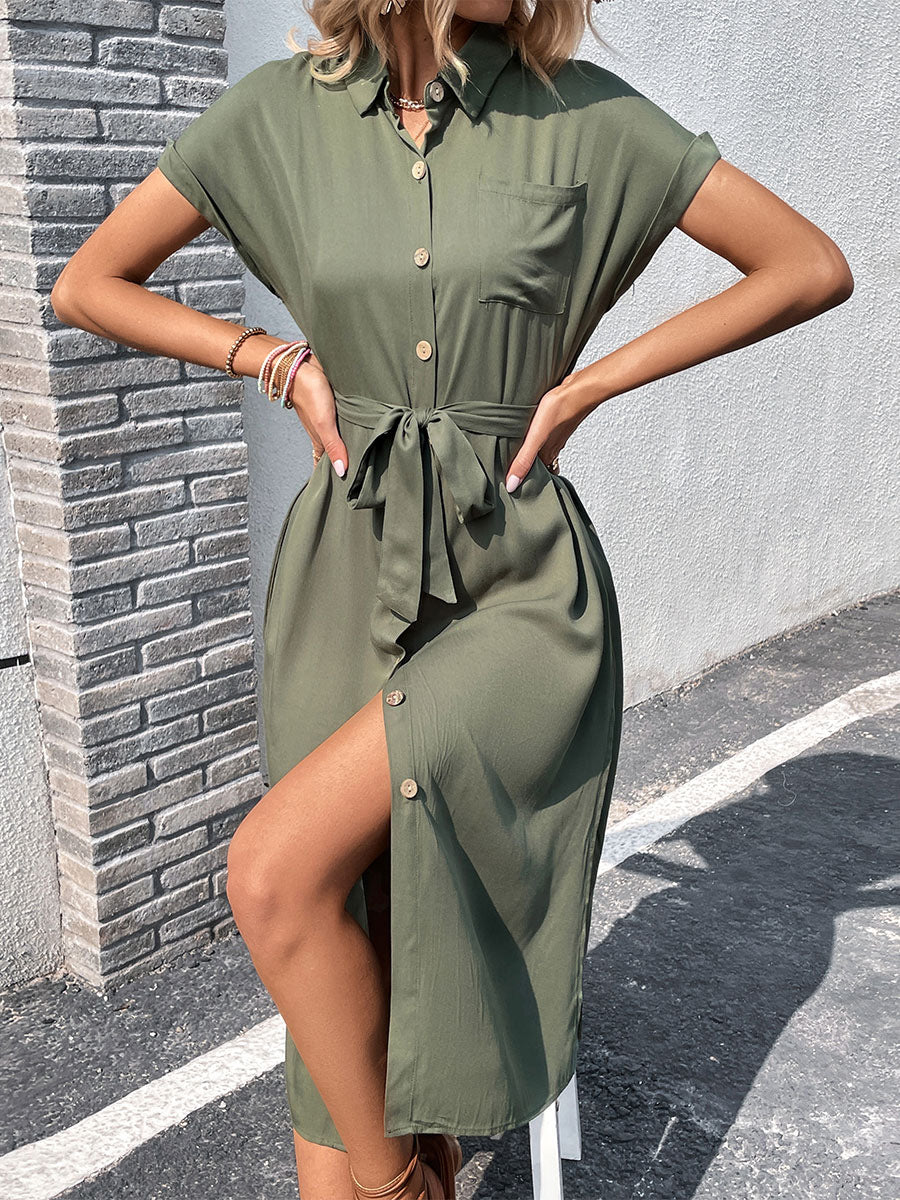 Shirt Hunter Short Sleeves Midi Dress