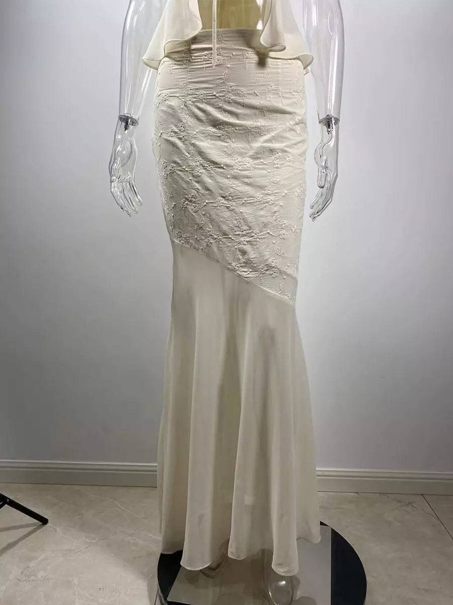Embroidery Sleeveless Top And Asymmetric Mermaid Skirt 2-Piece Set For Women 2026