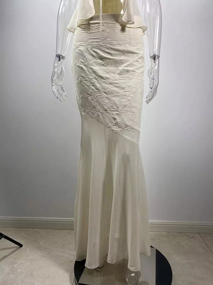 Embroidery Sleeveless Top And Asymmetric Mermaid Skirt 2-Piece Set For Women 2026