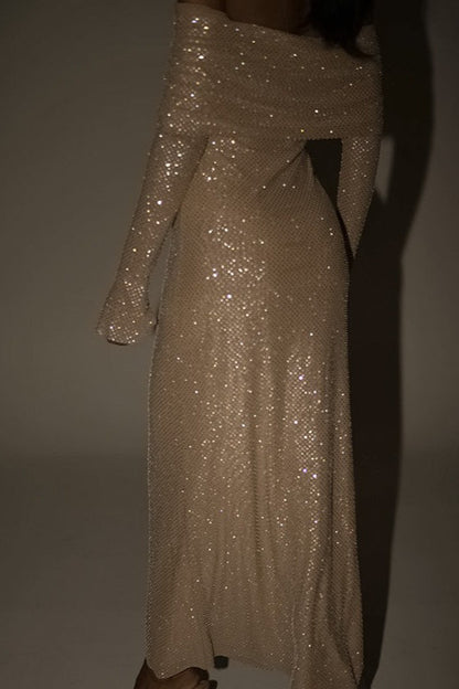 Bodycon Sequin Maxi Party Dress
