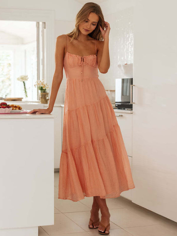 Boho Dress Cutout Sleeveless Asymmetrical Summer Midi Dresses