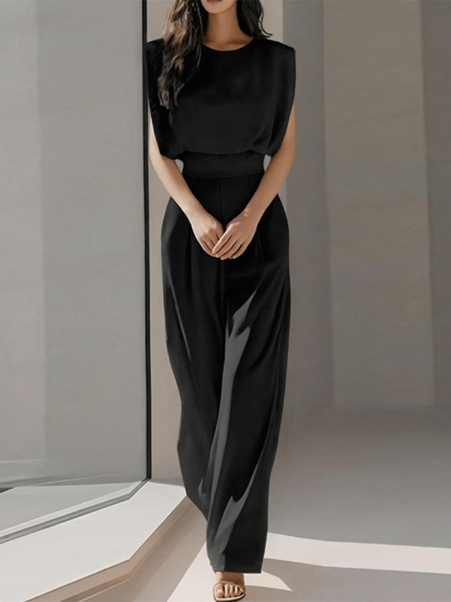 Sleeveless Waist Temperament Commuting Jumpsuits