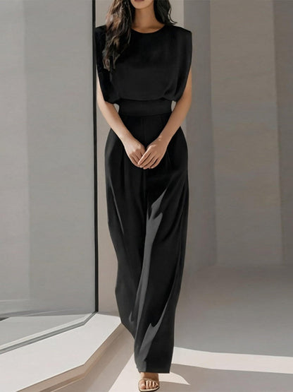 Sleeveless Waist Temperament Commuting Jumpsuits