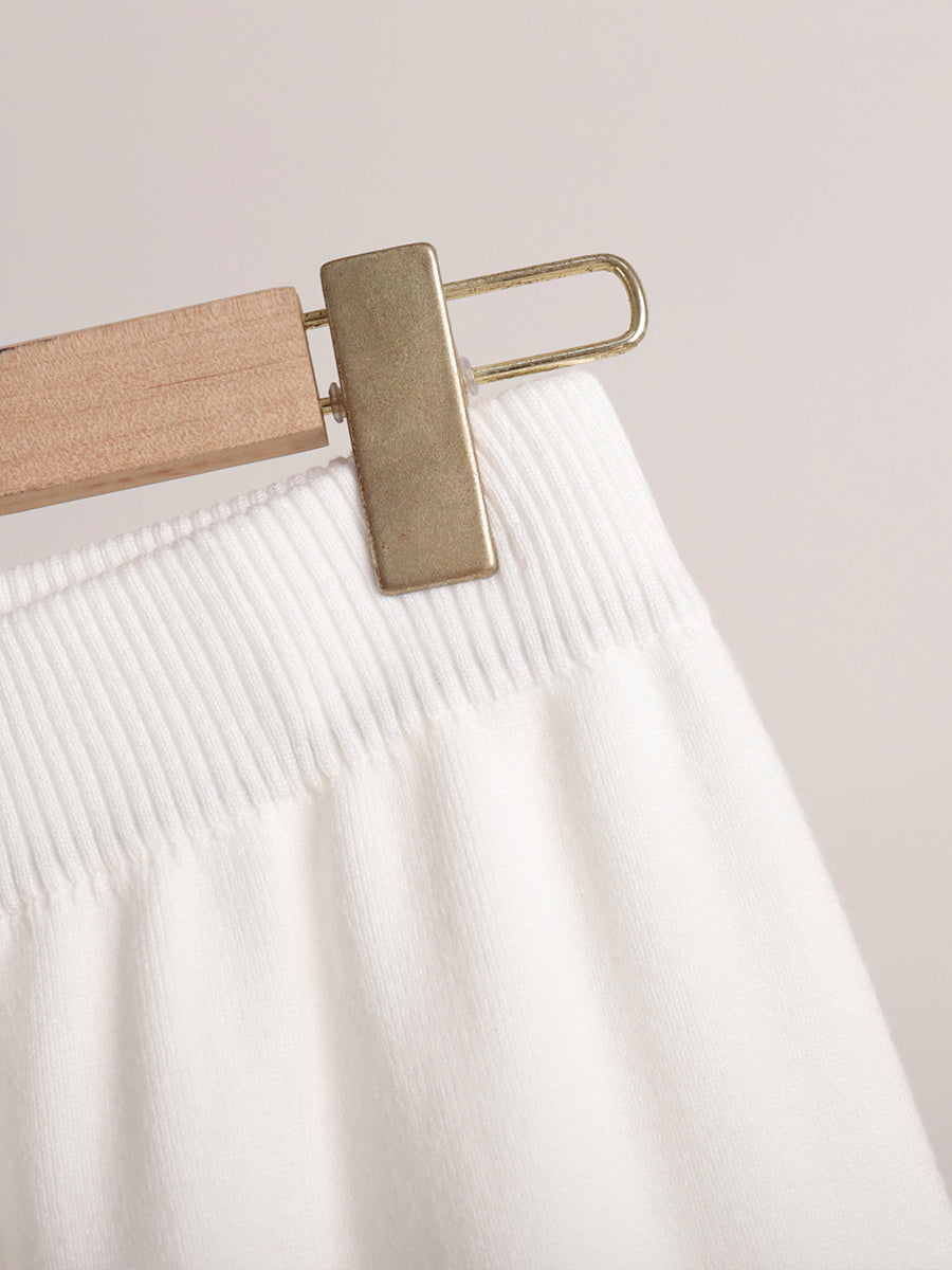 Knit Pant Set Drop Shoulder Pullover And Wide Leg Trousers For Women