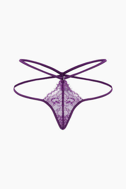 Cut Out Backless Sheer Lingerie Garter Set