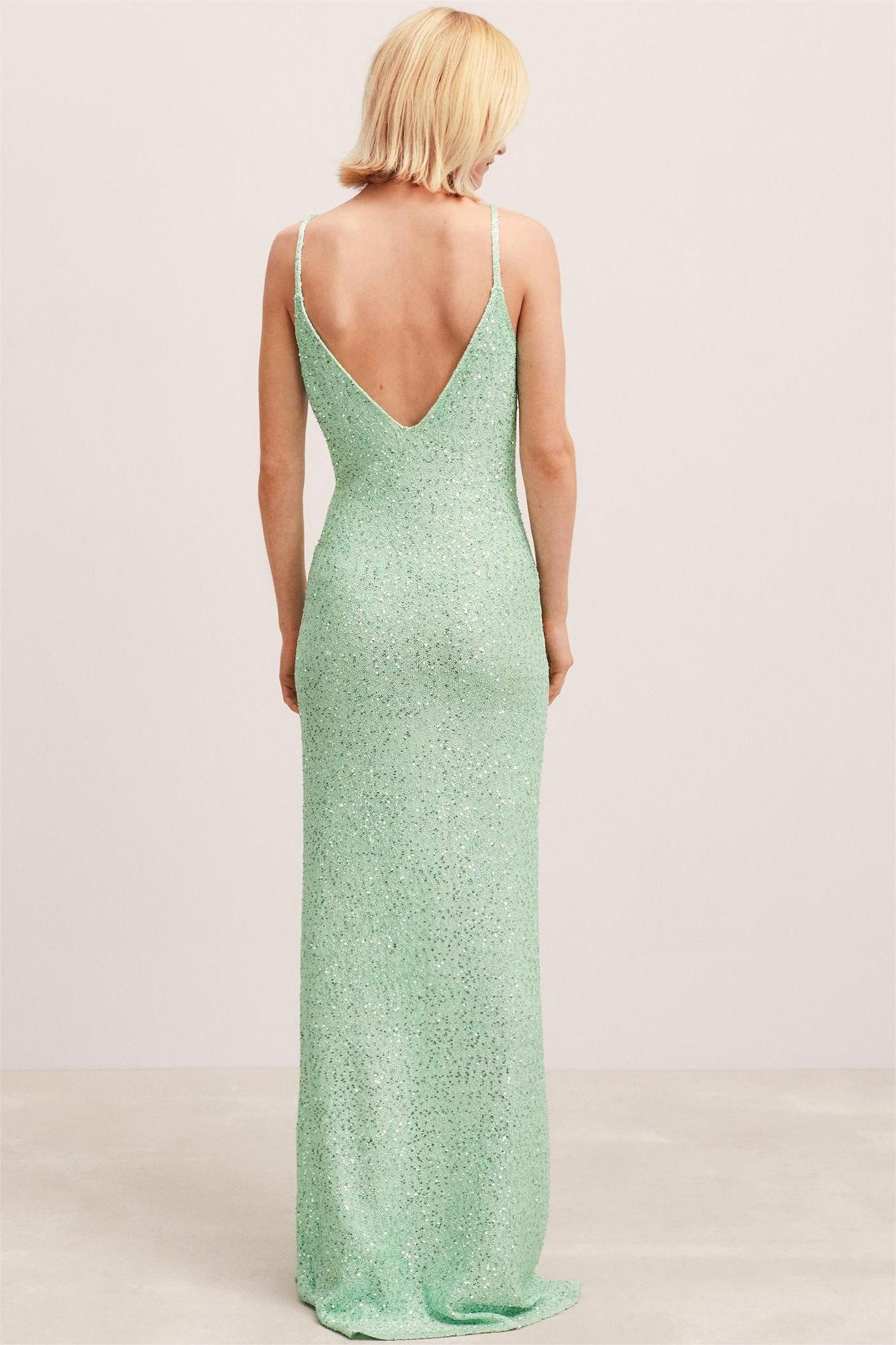 3D Floral Sequin Sleeveless Midi Dress