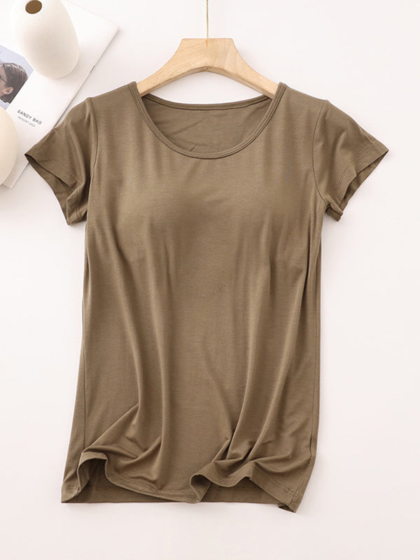 Modal Built-In Padding Short Sleeve